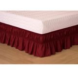 Saia Box C/duplo Elástico Para Cama Casal Queen/king Vinho