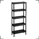 Estante Plástico Modular Preta 5 Prateleiras Organizador