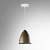 Lustre Pendente Modelo Vegas Luxo Dourado Com Branco