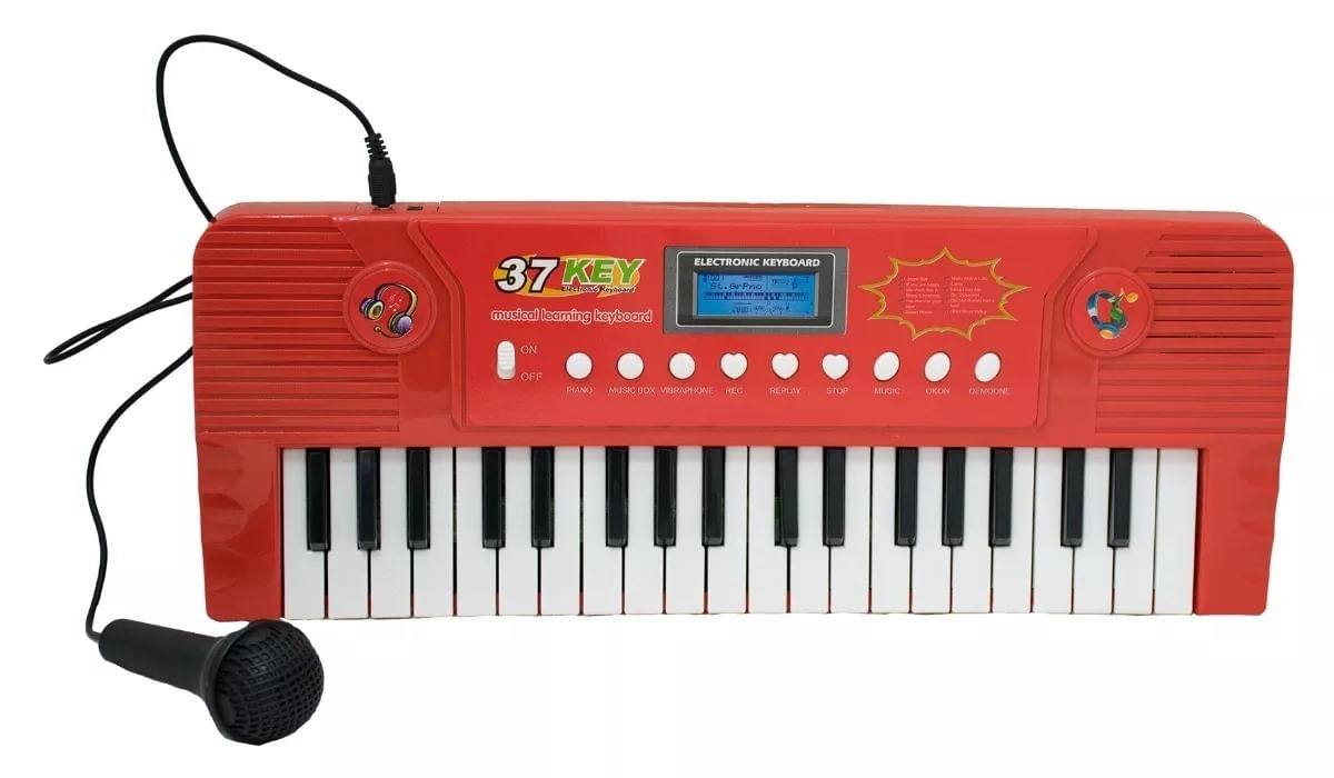 Teclado Infantil com Microfone 54 teclas Bivolt - DM Toys