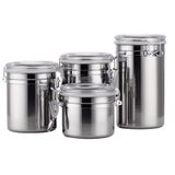 Conjunto De 4 Potes Herméticos Para Mantimento De Aço Inox