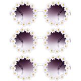 3 Pacotes De Óculos De Sol Margarida Flor Margarida Óculos Redondos Novela Floral Festa Óculos De Sol Para Mulheres