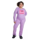 Pijama Plus Size Feminino Manga Longa Jucatel Roxo Plus G1