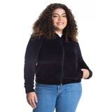 Jaqueta Com Capuz Plush Secret Glam Preto Plus G1