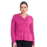 Camisa Manga Longa Viscotorcion Secret Glam Rosa Plus G2