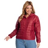 Jaqueta Puffer Feminina Plus Size Secret Glam Vermelho Plus G4