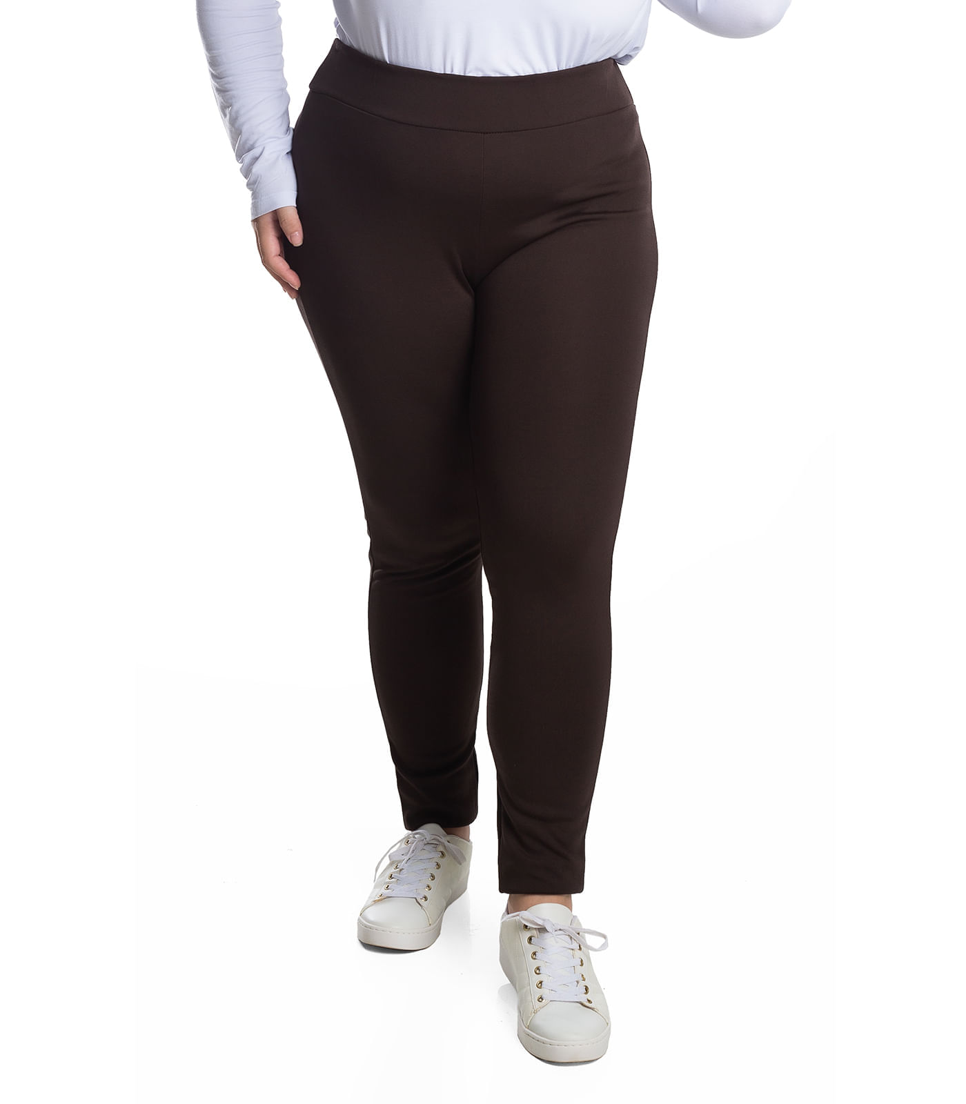 Calca Legging Ponto Roma Secret Glam Marrom Plus G4