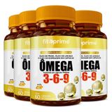 4 Potes Ômega 3-6-9 Peixe Linhaça Borragem 1000mg 60cps