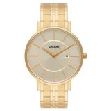 Relogio Masculino Orient Dourado Slim Fundo Dourado Data