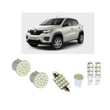 Kit Lâmpadas Led Kwid 2019 2018 2017 Farol Teto Placa Ré