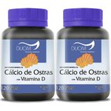 Kit 2 Und Cálcio De Ostras  Vitamina D 120cps 750mg Duom