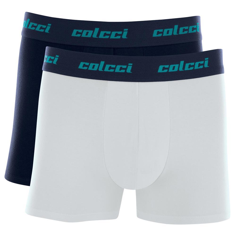 Kit Cueca Boxer Colcci 2 Peças Masculina Algodão Com Elástico Azul Marinho P