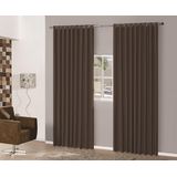 Cortina Sala Quarto Em Tecido Semi Blackout Marron 3,00x2,70