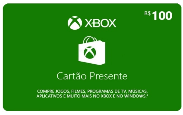 Gift Card Digital Xbox Cash 2022 100BRL