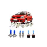 Kit Lâmpadas Super Branca Clio 2006 2007 2008 + Leds