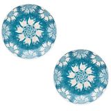 Kit 2 Pratos Sobremesas De Porcelana 21cm Coup Etnia Oxford