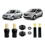 Kit Batente Dianteiro Traseiro Logan 2007 A 2020 Completo