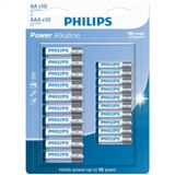 Blister 10 Pilhas Aaa + 10 Pilhas Aa Alcalinas Philips