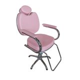 Cadeira Para Salão Cabeleireiro Fixa Hidráulica Rosa Bebê