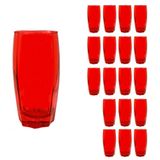 Copo Vidro 370ml Florence Glamour Kit Com 18 Vermelho