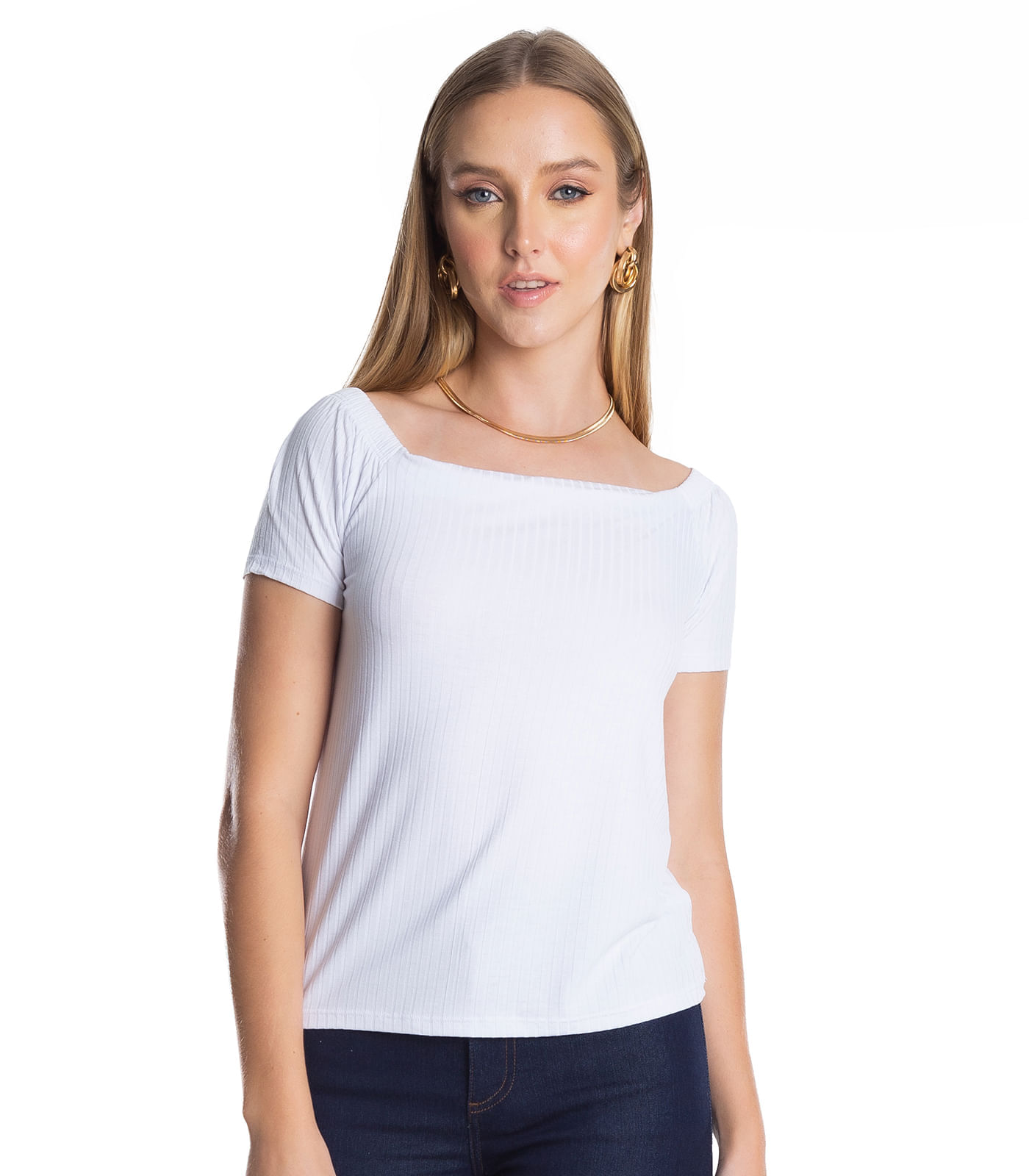 Blusa Feminina Canelada Infinita Cor Branco M