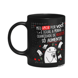 Caneca Flork Namorados - Amor Igual Boletos - Preta