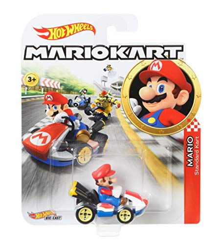 Hot Wheels Gbg26 Mario Kart 164 Die-cast Mario Com Veículo De Kart Padrão