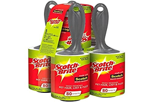 Rolo Adesivo Antipêlos Scotch Brite 80 Folhas - Pacote C/5 - Ótimo Custo-benefício