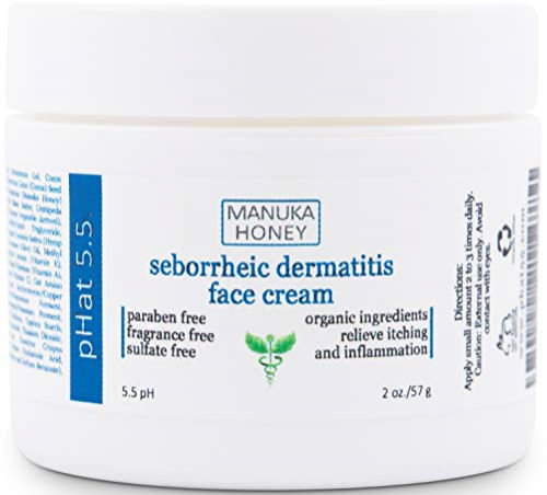 Creme Dermatite Seborreico Com Mel De Manuka, Óleo De Coco E Aloe Vera - Creme De Coceira Facial E Corporal Hidratante Para Pele Sensível