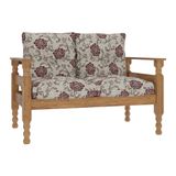 Namoradeira 2 Lugares Madeira Maciça Liz Multimóveis Vcr7002 Floral Vermelho