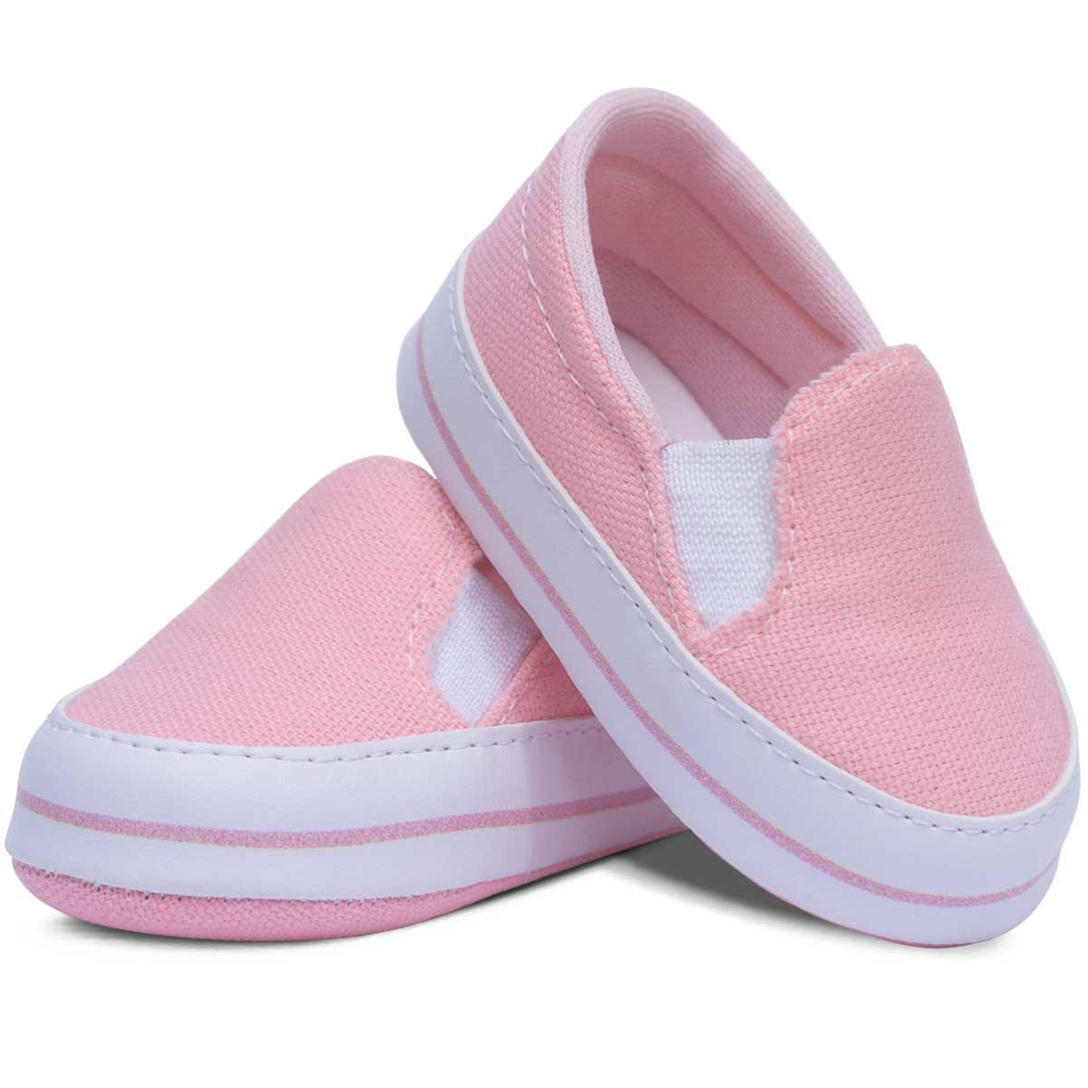 Tenis Bebê Slip On Menina Infantil Calce Fácil 01.09 Cor:rosa,tamanho:g