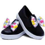 Tenis Slip On Infantil Feminino Menina Calce Facil 11.47 Cor:preto,tamanho:24