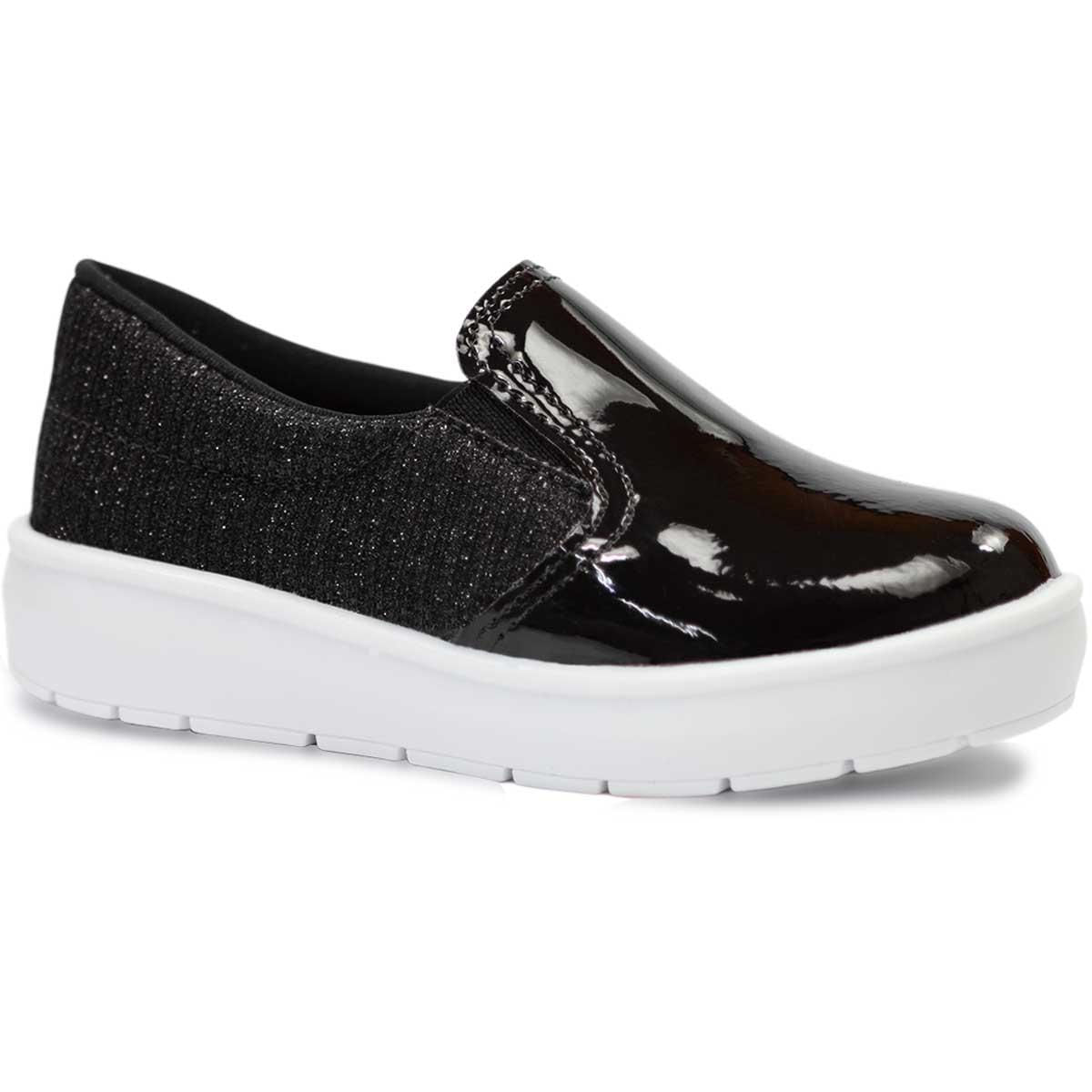 Tenis Iate Slip On Infantil Menina Feminino Casual Moda 11.84 Cor:preto,tamanho:26