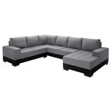 Sofá de Canto 2 Lugares Com Chaise Patrícia Suede Preto - única