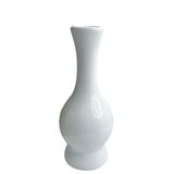 Vaso Branco Alto Decorativo De Cerâmica Com Trabalhado