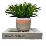 Kit Decoração Livro Novos Destinos + Vaso Granilite Cerâmico