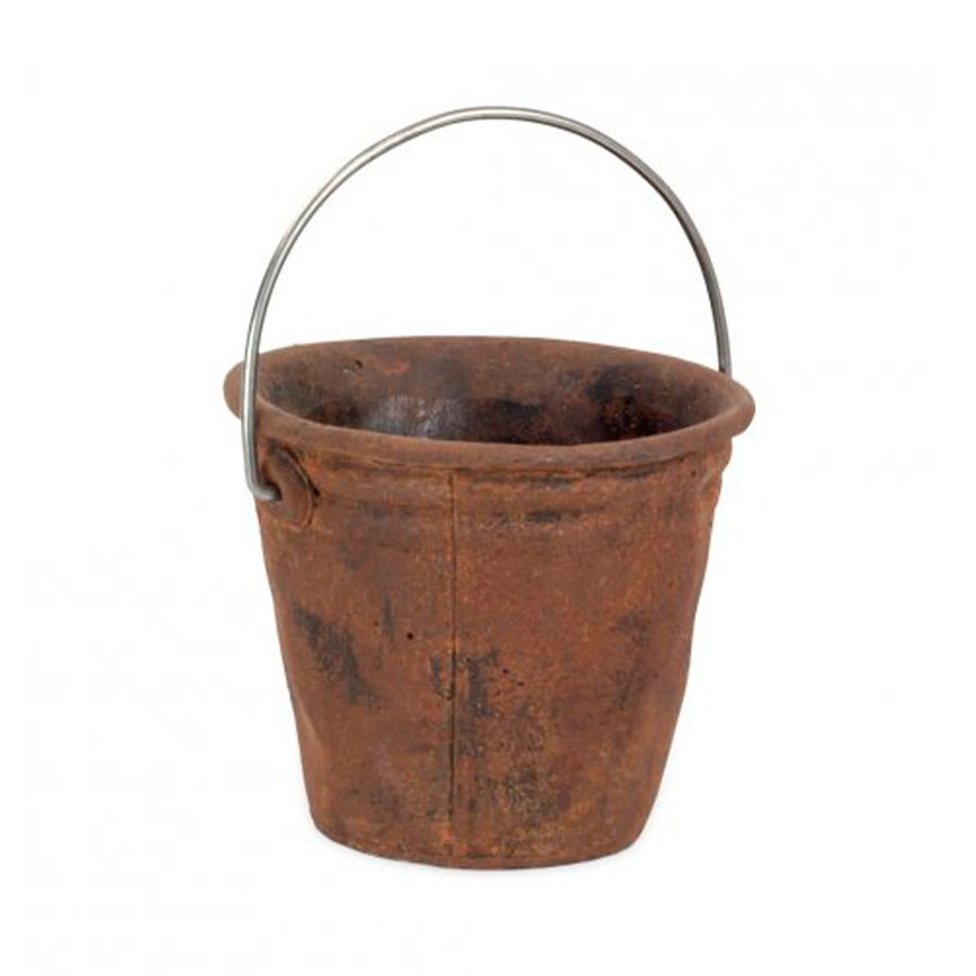 Vaso Floral Atlanta Terracota Com Alça De Ferro - Tamanho M