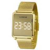 Relogio Lince Feminino Digital Led Mdg4619L Bxkx Dourado