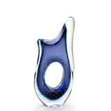 Vaso Em Cristal Murano Azul São Marcos 45x20x9cm