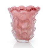 Vaso Em Cristal Murano Rosa  São Marcos