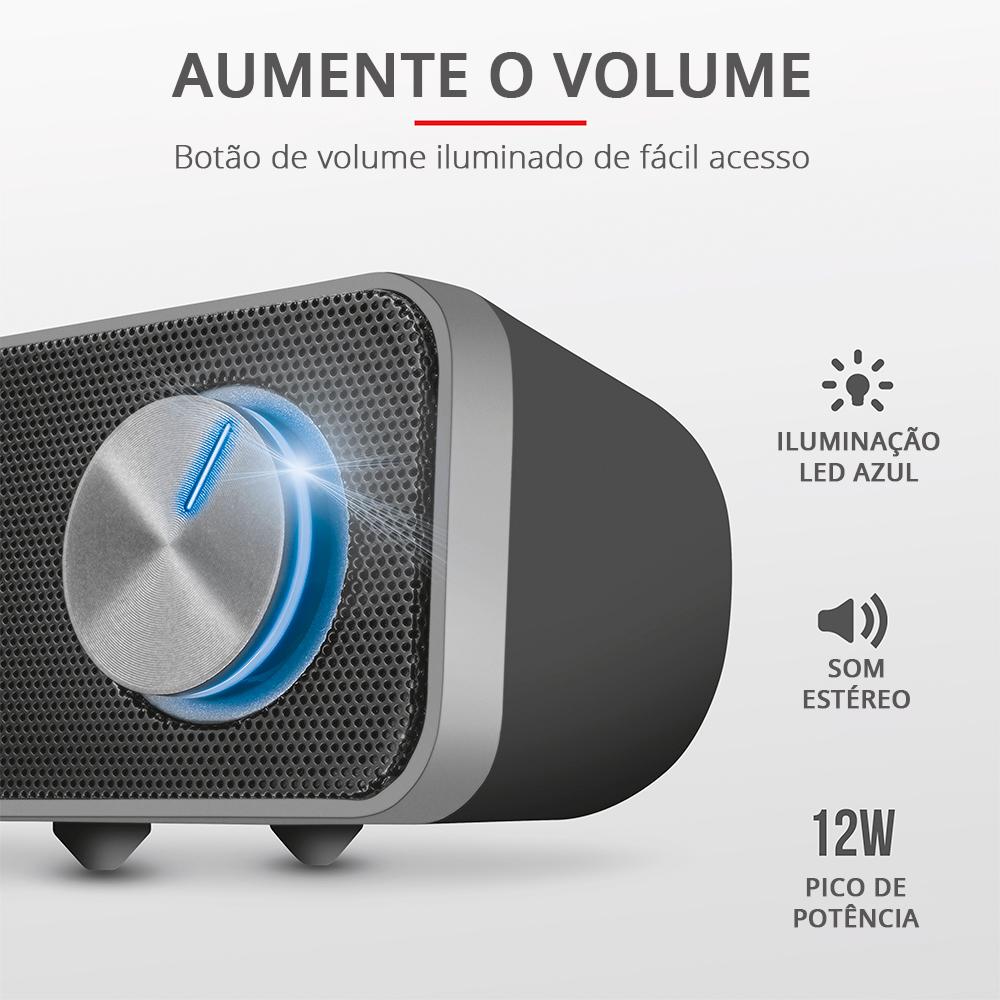 Soundbar Arys Usb Speaker Sound Led 12w Trust Carrefour