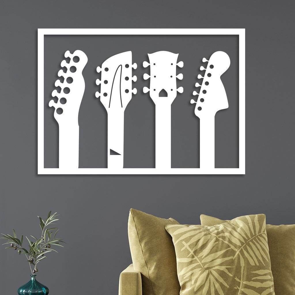 Quadro Individual Vazado Em Mdf Guitarras