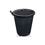 Lixeira 100 Litros Redonda Preta com Tampa e Rodas Arqplast
