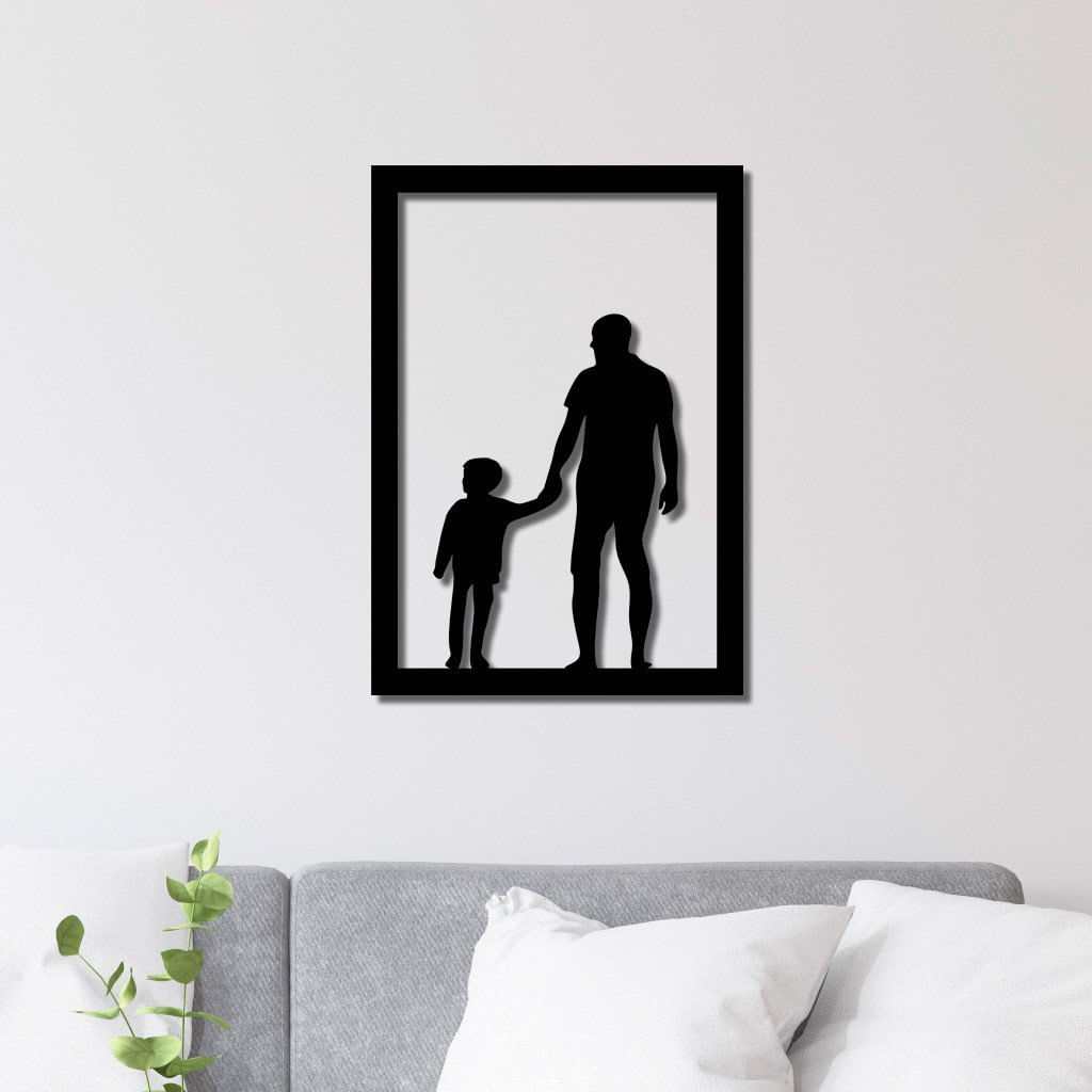 Quadro Vazado Em Mdf Pai E Filho Com Moldura