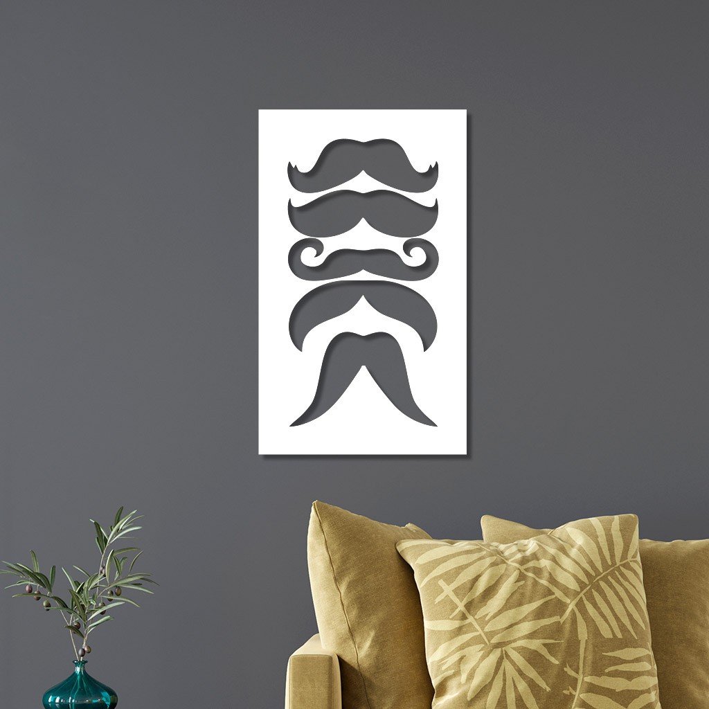 Quadro Vazado Em Mdf Bigodes Sem Moldura