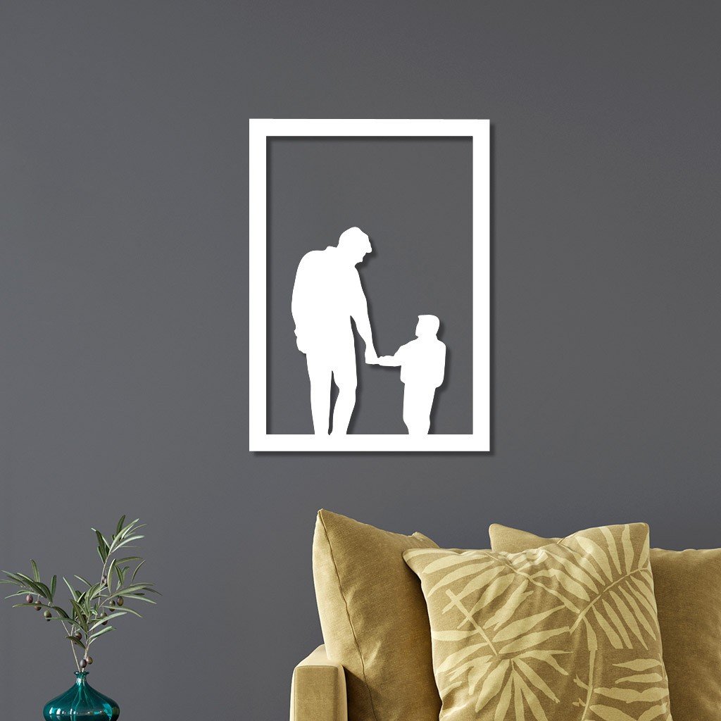 Quadro Vazado Em Mdf Pai E Filho 1 Com Moldura