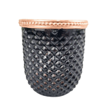 Vaso Preto E Cobre Zamac Bristol 10x8x8cm Cachepot Vidro