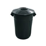Lixeira 100l Redonda Preta  C/tampa Cr100p Jsn Jsn