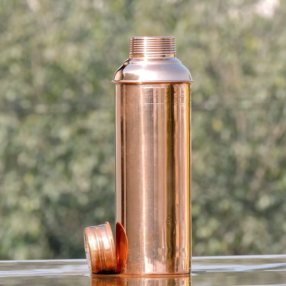 HealthGoodsIn - Garrafa de cobre puro (99,74%) para colher benefícios da  Ayurveda, Garrafa de Fanta de cobre para armazenar água
