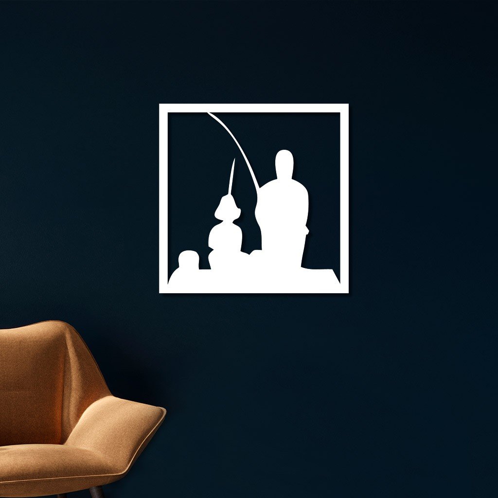 Quadro Vazado Em Mdf Pescaria 1 Com Moldura